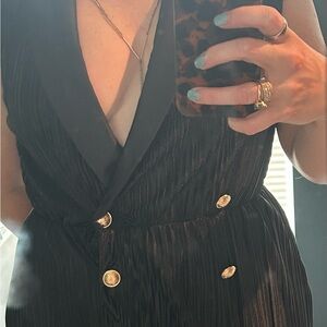 Elegant Black Blazer Dress